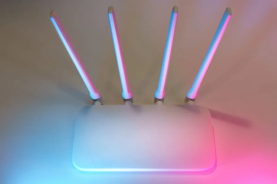Wireless travel router with antennas extended